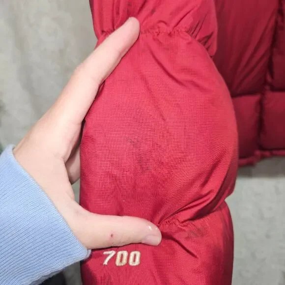 The North Face 1996 Retro Nuptse 700 Fill Jacket Black/Red Puffer Mens Sz L